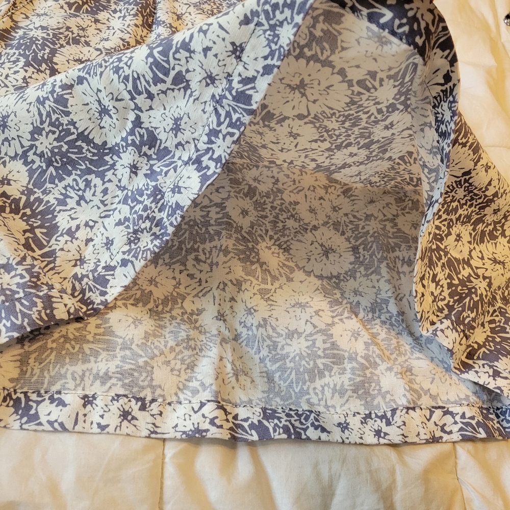 L.L Bean womans classic fit A-line linen & cotton blend floral skirt size large - Picture 11 of 14